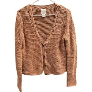 Joie Tan Open-Knit Cardigan